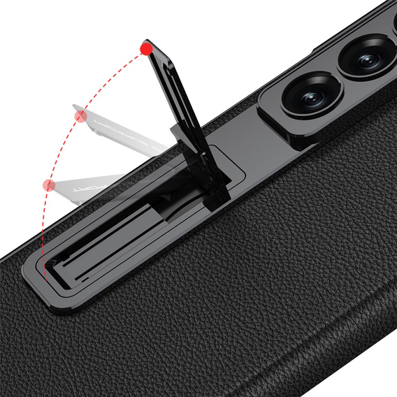 Etui GKK do Samsung Galaxy Z Fold7 5G ze szkłem i podstawką – czarne
