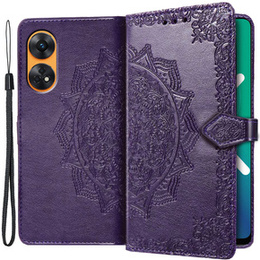 Etui z klapką do Oppo Reno8 T, Mandala, fioletowe