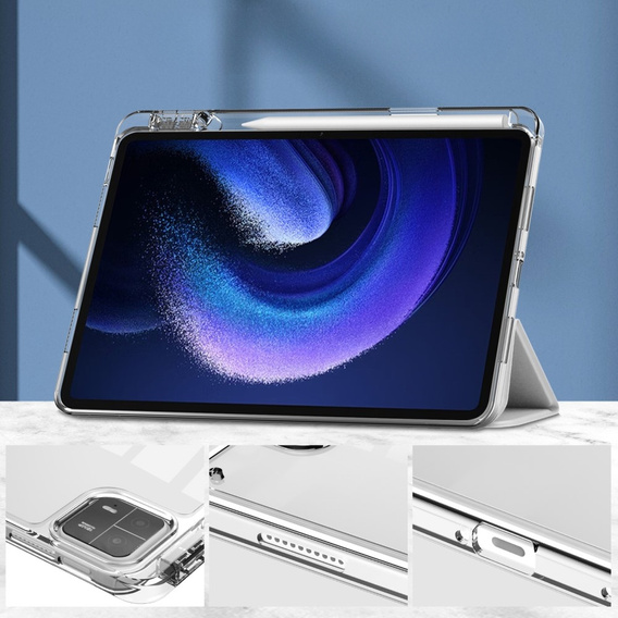 Etui do Xiaomi Pad 6 / Pad 6 Pro, z miejscem na rysik, srebrne