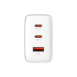 Baseus Cube Pro – uniwersalna ładowarka 65 W (2× USB‑C + 1× USB‑A), biała