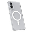 Etui z MagSafe Spigen do Samsung Galaxy S25 Edge, Ultra Hybrid, przezroczyste / białe + Szkło Hartowane 9H