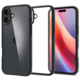 Etui Spigen do iPhone 16, Ultra Hybrid, przezroczyste / czarne + Szkło Hartowane 9H