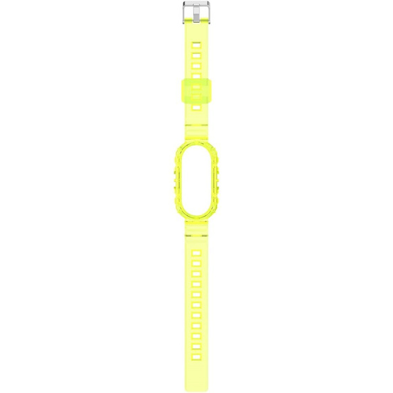 Pasek Silikonowy do Xiaomi Smart Band 10 / 9 / 8, Przezroczysty żółty