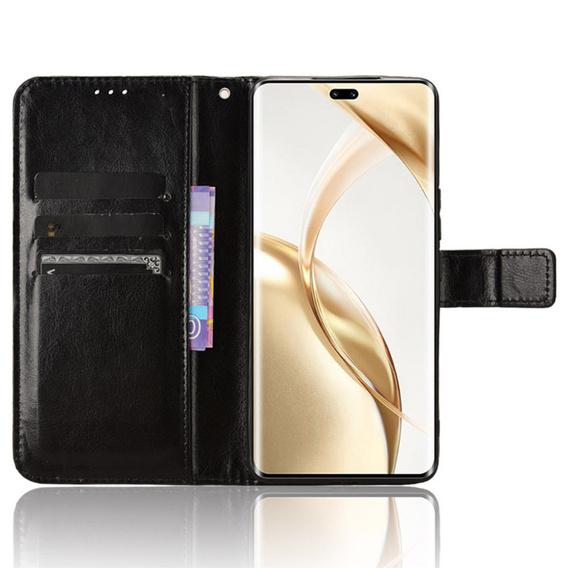 Skórzane etui do Honor 200 Pro 5G – z kieszonkami na karty, podstawką i paskiem