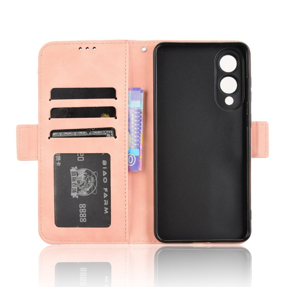 Etui z klapką do Samsung Galaxy S25 Edge, Card Slot, różowe