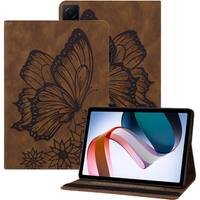 Etui do Samsung Galaxy Tab S9 FE, Wallet Pen Slot, butterflies, Brązowe