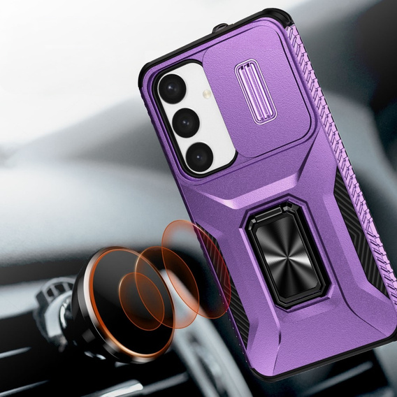 Etui do Samsung Galaxy S24, Slide Lens Lid, Fioletowe