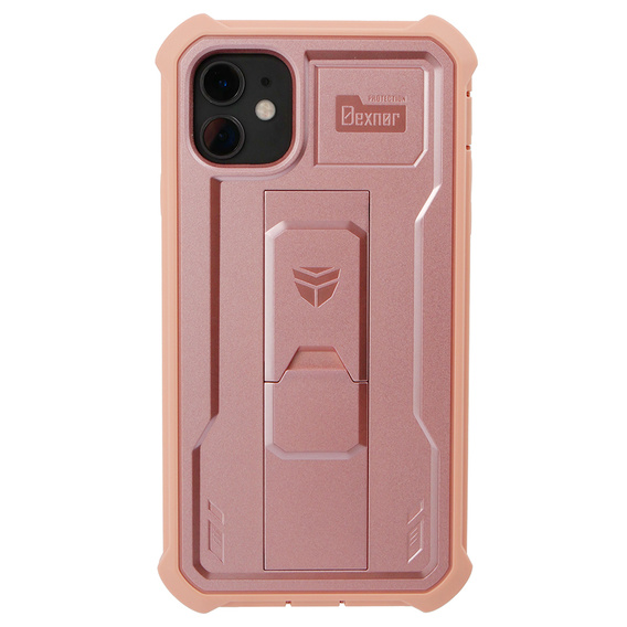 Etui pancerne do iPhone 11, Dexnor Full Body, różowe rose gold