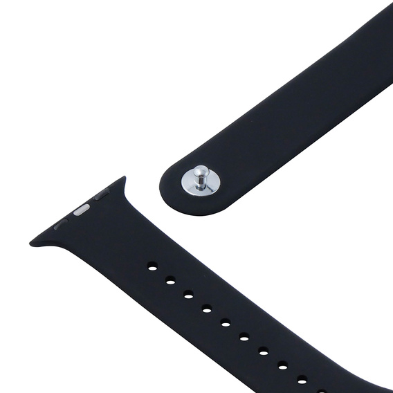 Pasek Silikonowy do Apple Watch 1/2/3/4/5/6/7/8/9/10/11/SE Ultra 1/2/3 42/44/45/46/49mm, Czarny