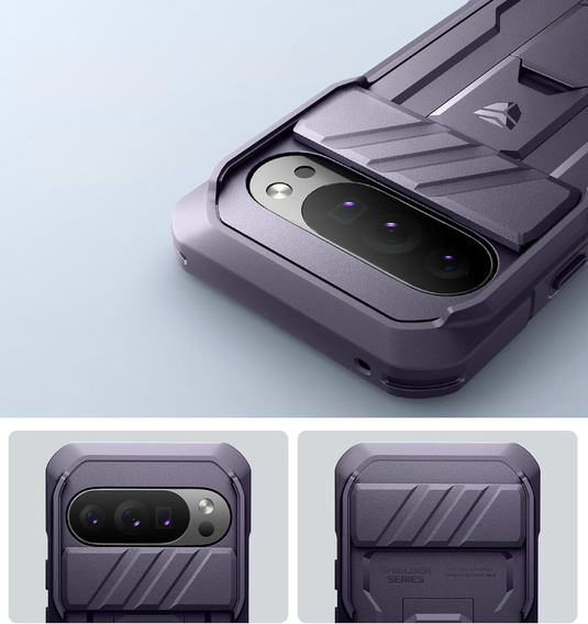 Etui pancerne do Google Pixel 10 Pro XL, Dexnor Full Body (Two Frames) - fioletowe
