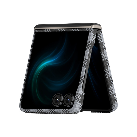 Etui Benks Magnetic Armor Vichy Spin Kevlar 1000D BK48 do Samsung Galaxy Z Flip7 – czarny / biały