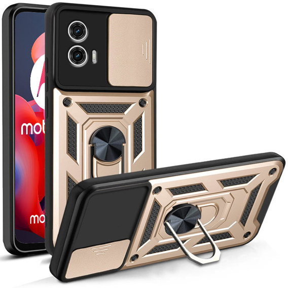 Etui pancerne do Motorola Moto G24 / G24 Power / G04, CamShield Slide, złote