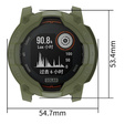 Osłona ochronna z TPU do Garmin Instinct 3 Solar / Instinct 3 AMOLED 45mm – zielona