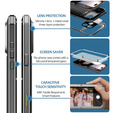 Etui do iPhone 17 Pro Max, pancerne, z wbudowanym szkłem, srebrne