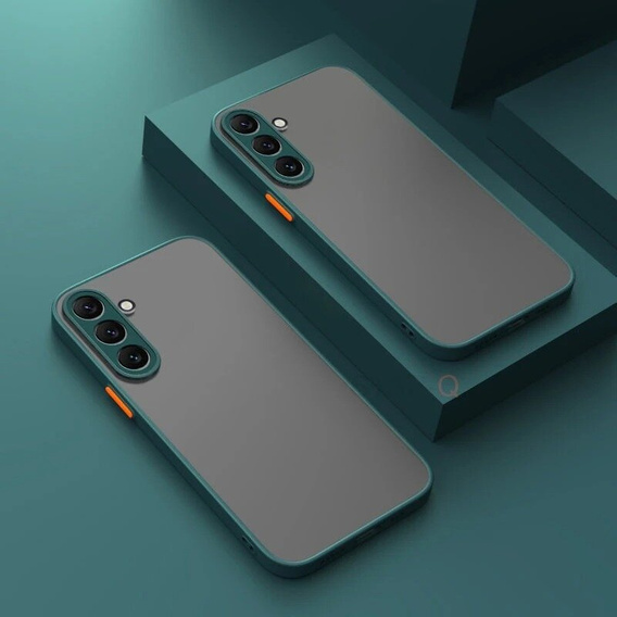 Etui silikonowe do Samsung Galaxy M15 5G, z ochroną aparatu, przezroczyste / zielone