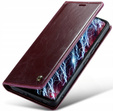 Etui z klapką CASEME do Samsung Galaxy A53 5G, Waxy Textured, bordowe