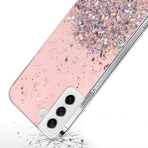 Etui do Samsung Galaxy S22 5G, Glittery, różowe