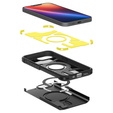 Etui Spigen do iPhone 16E, Tough Armor Mag MagSafe, czarne + Szkło Hartowane 9H