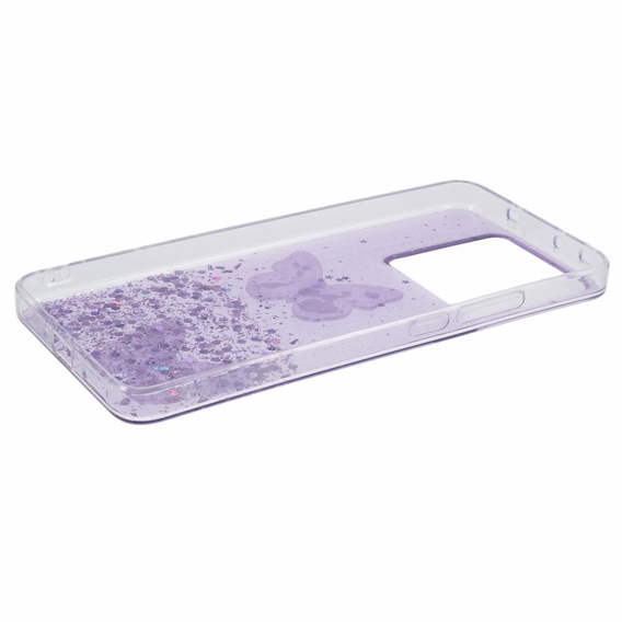 Etui do Xiaomi 13T / 13T Pro, Glitter Butterfly, fioletowe