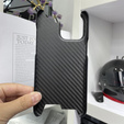 Etui do iPhone 15 Pro Max, karbonowe Carbon Fiber, matowe czarne