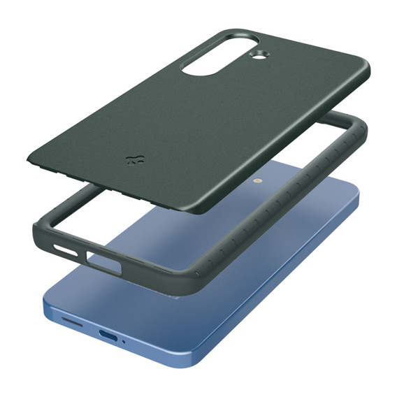 Etui Spigen do Samsung Galaxy S25, Thin Fit Mag, zielone + Szkło hartowane 9H