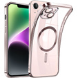Zestaw Etui do iPhone 14, MagSafe Hybrid, różowe + Szkło