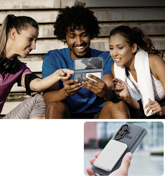 Etui pancerne do Samsung Galaxy Z Fold7 5G, Dexnor Magnetic,  do MagSafe - granatowe