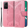 Etui z klapką do Xiaomi Redmi Note 12S, Butterfly, różowe