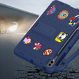 Etui do Samsung Galaxy Tab S10+ Plus, Cute Patterns, z podstawką, granatowe