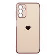 Zestaw Etui do Samsung Galaxy A13 5G, Electro heart, Różowe rose gold + Szkło