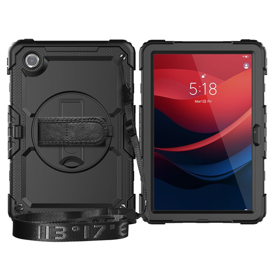 Etui pancerne do Lenovo Tab M11, ochronne 360 z miejscem na rysik, czarne