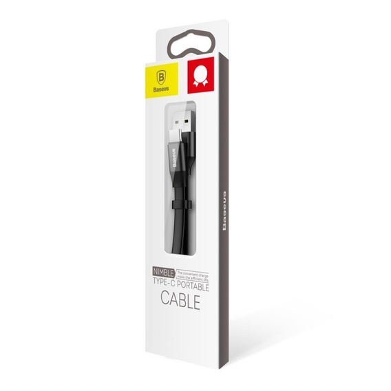 BASEUS Nimble Płaski Kabel USB Type-C 2A 23cm - Black