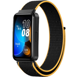 Pasek Nylonowy do Huawei Band 8 / Huawei Band 9 / Huawei Band 10, Czarny / Pomarańczowy