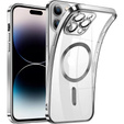 Etui do iPhone 14 Pro, Electro MagSafe, srebrne + Szkło na ekran