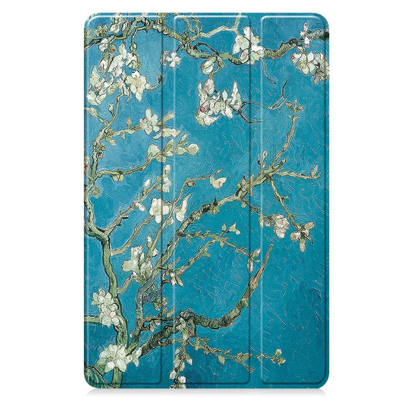 Etui z nadrukiem do Samsung Galaxy Tab S10 FE+ Plus – styl i ochrona w jednym - kwiaty moreli