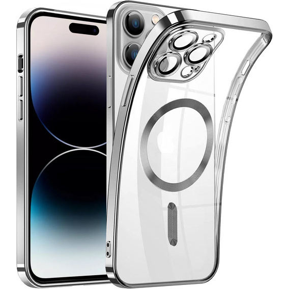 Etui do iPhone 14 Pro, Electro MagSafe, srebrne + Szkło na ekran