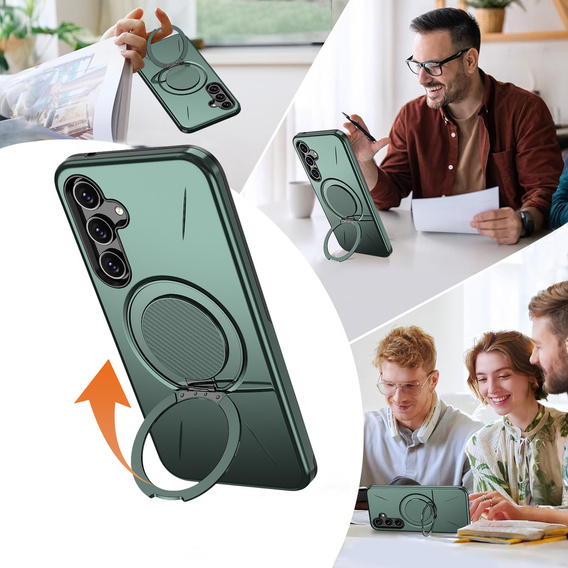 Etui do Samsung Galaxy A57 5G, z podstawką, do MagSafe, zielone