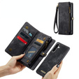 Etui CASEME do Samsung Galaxy A56 5G, Retro Leather Wallet, z paskiem, czarne