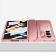 Etui ochronne PC z podstawką i ochroną zawiasu do Samsung Galaxy Z Fold6 5G – różowe