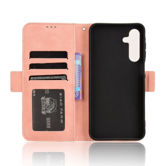 Etui z klapką do Samsung Galaxy A16 / A16 5G, Card Slot, różowe