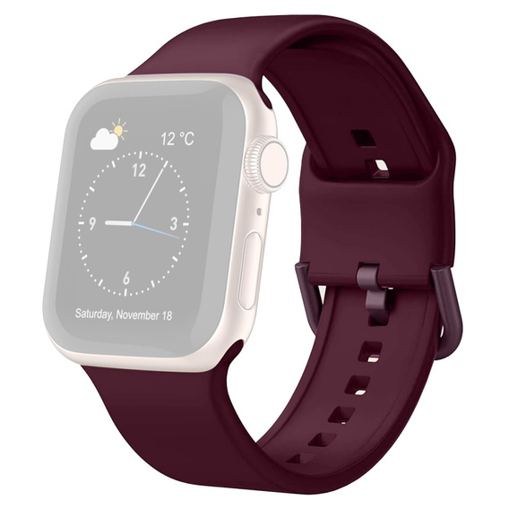 Pasek Silikonowy do Apple Watch 1/2/3/4/5/6/7/8/SE/ULTRA 42/44/45/49mm, Bordowy