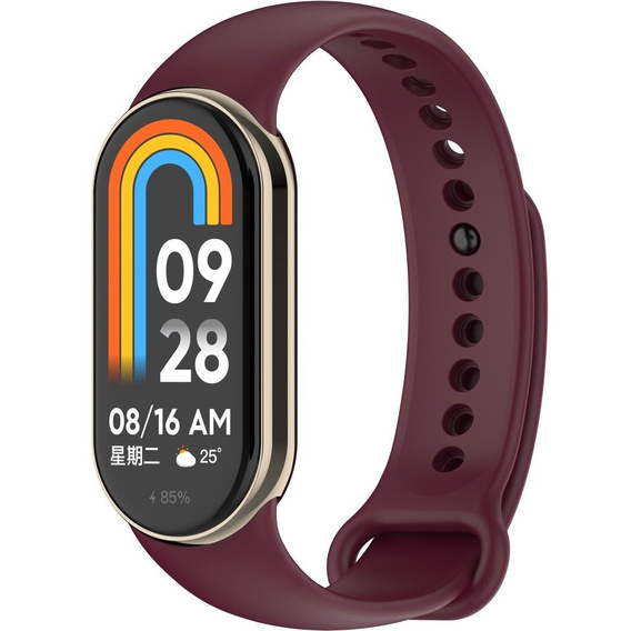 Pasek Silikonowy do Xiaomi Smart Band 10 / 9 / 8, Bordowy