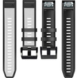 Pasek Silikonowy Quickfit 22mm do Garmin, Biały / Czarny