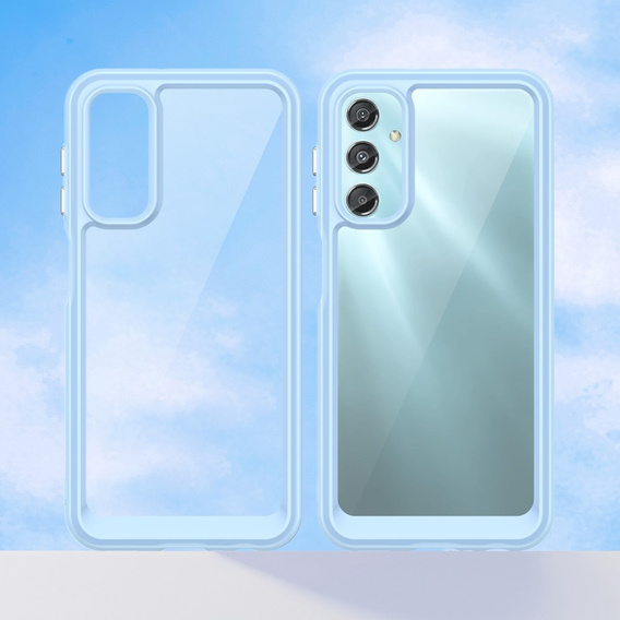 Etui do Samsung Galaxy A25 5G, Fusion Hybrid, przezroczyste / niebieskie + szkło 9H