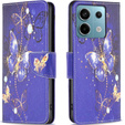 Etui z klapką do Xiaomi Redmi Note 13 Pro 5G, Wallet, Butterflies fioletowe