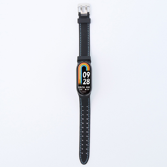 Pasek Silikonowy do Xiaomi Smart Band 10 / 9 / 8, Czarny / Niebieski