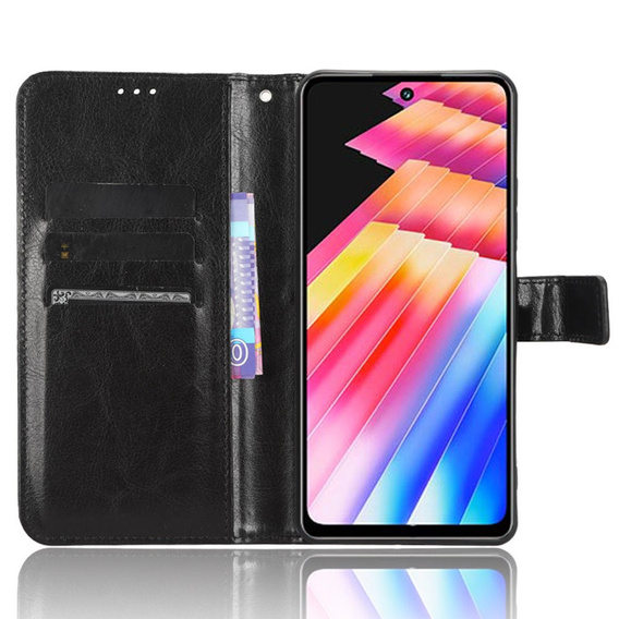 Etui z klapką do Infinix Hot 30i, Crazy Horse Wallet, czarne