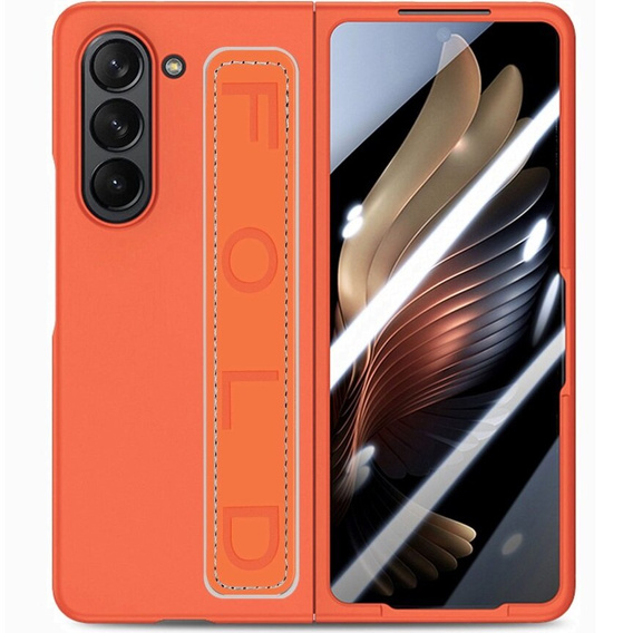 Etui do Samsung Galaxy Z Fold6 5G, z rączką, pomarańczowe