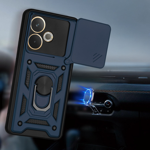 Etui pancerne do Oppo A5 Pro 5G, CamShield Slide, niebieskie