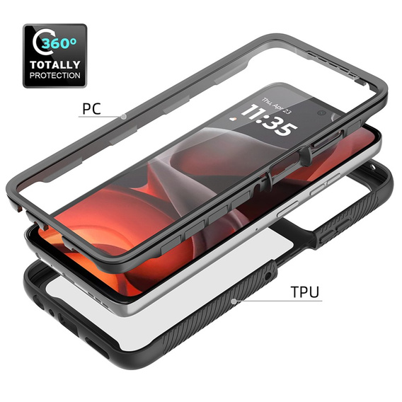 Etui do Motorola Moto G86 5G, Shockproof, z folią, czarne